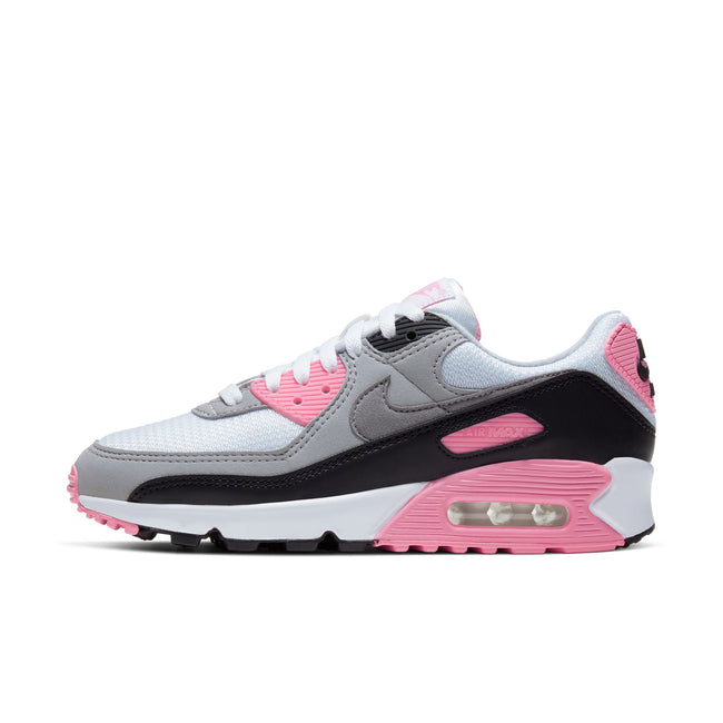 WMNS Nike Air Max 90 (White/Particle Grey/Rose/Black)