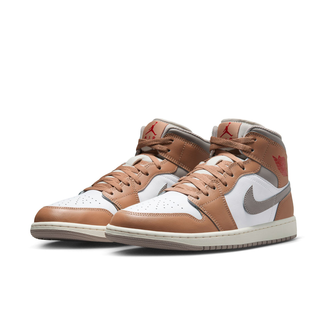Air Jordan 1 Mid (Hemp/Fire Red/White)