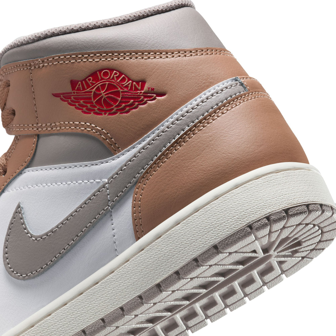 Air Jordan 1 Mid (Hemp/Fire Red/White)