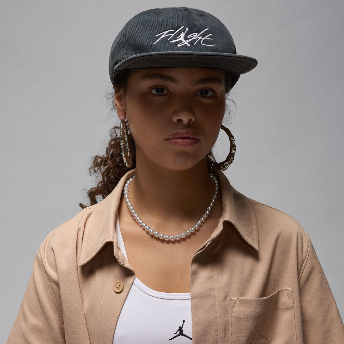 Air Jordan Flight Pro Unstructured 5-Panel Cap (Black/White)