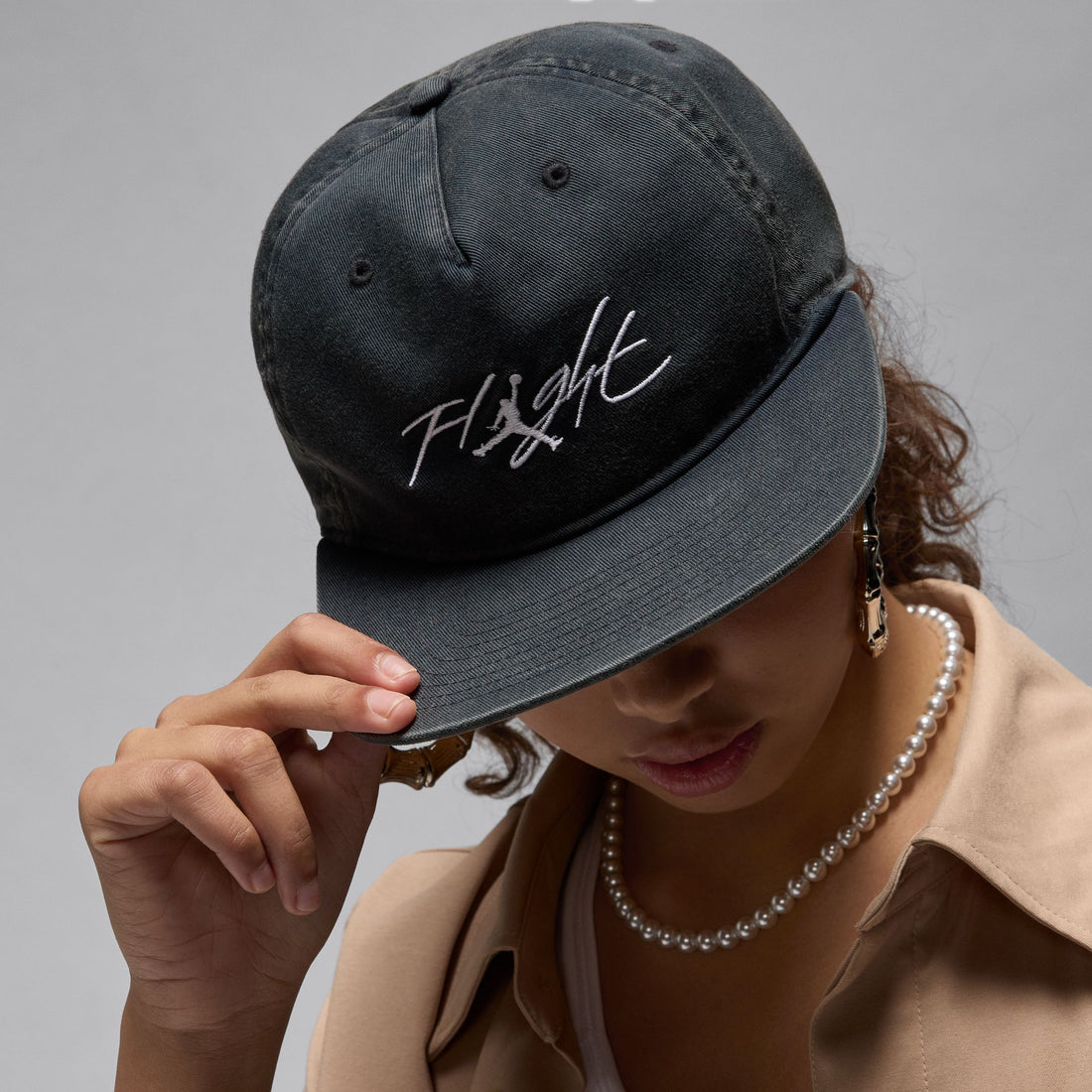 Air Jordan Flight Pro Unstructured 5-Panel Cap (Black/White)