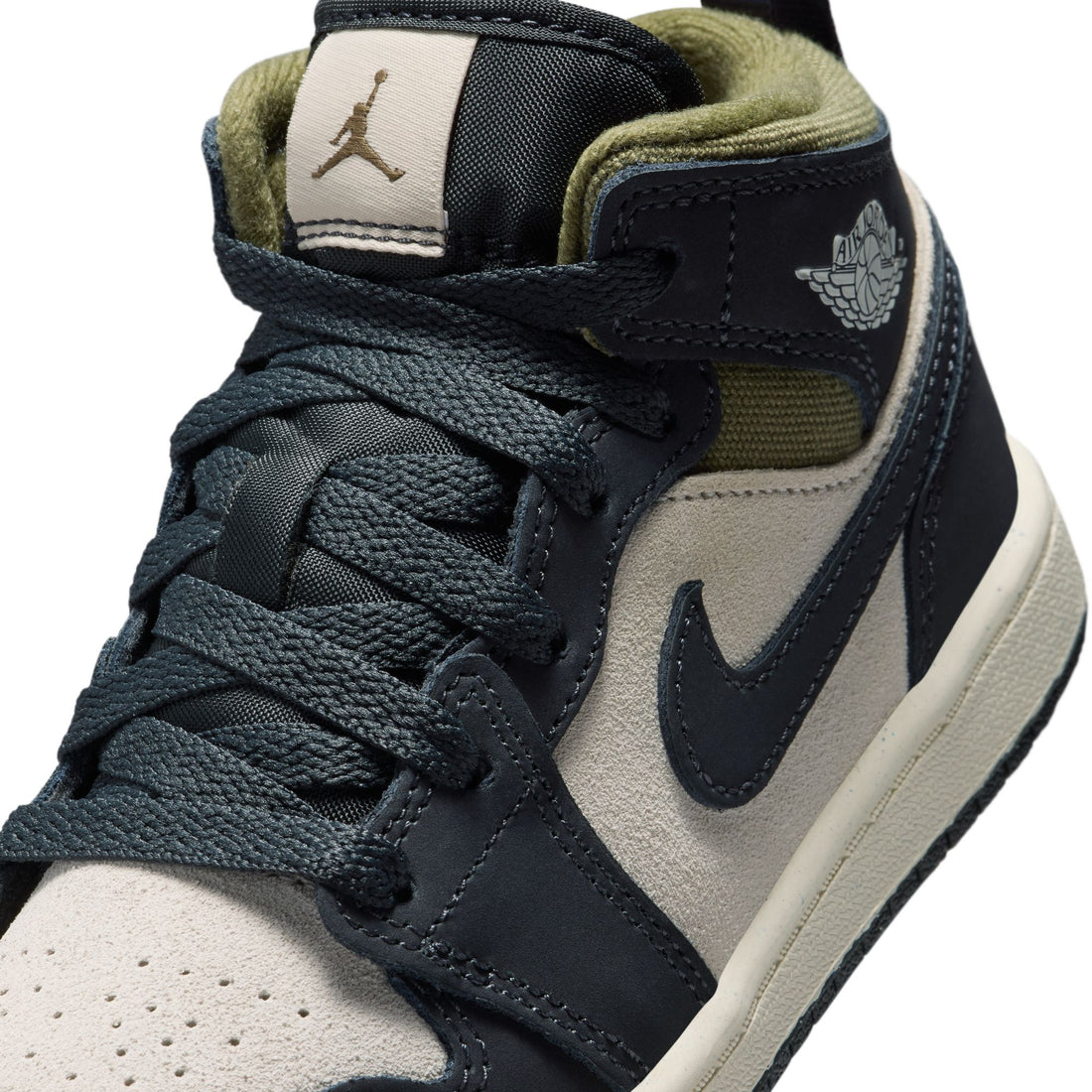 Air Jordan 1 Mid SE PS (LT Orewood BRN/Off Noir)