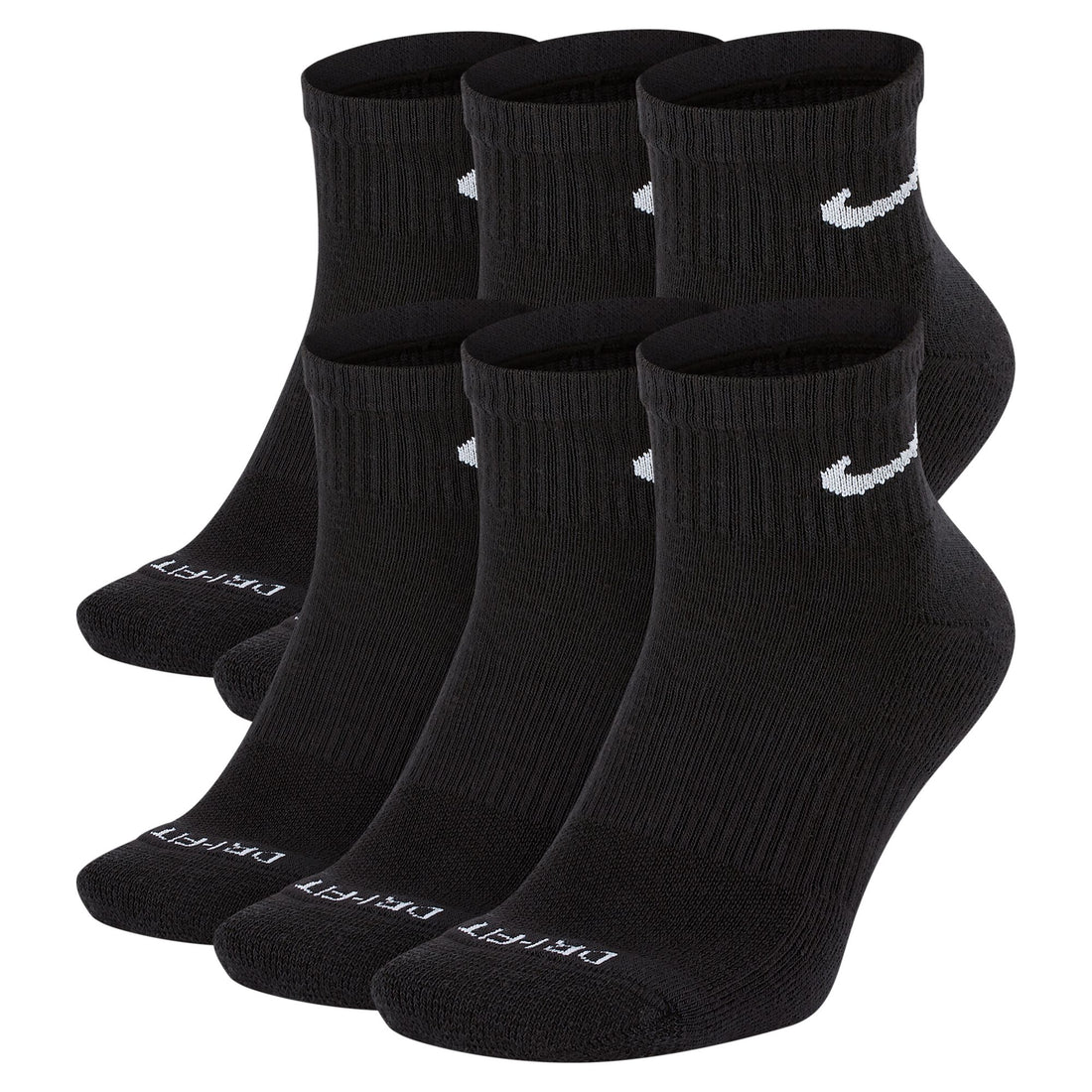 Nike Everyday Plus Cushioned Training Ankle Socks 6 Pairs (Black)