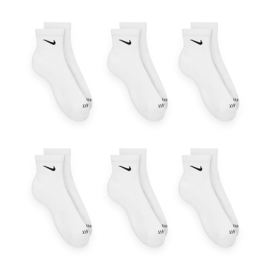 Nike Everyday Plus Cushioned Training Ankle Socks 6 Pairs (White)