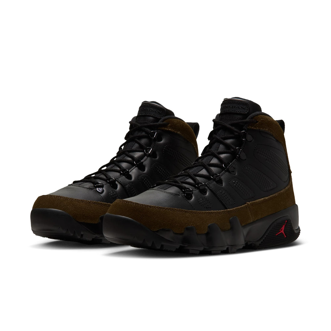 Air Jordan 9 Retro Boot NRG (Black/Light Olive/True Red)