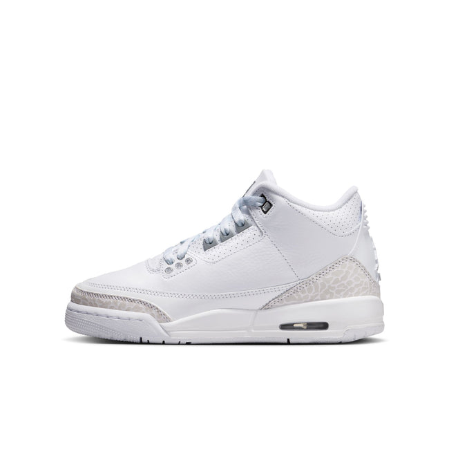 Air Jordan 3 Retro GS (White/Metallic Silver/White)
