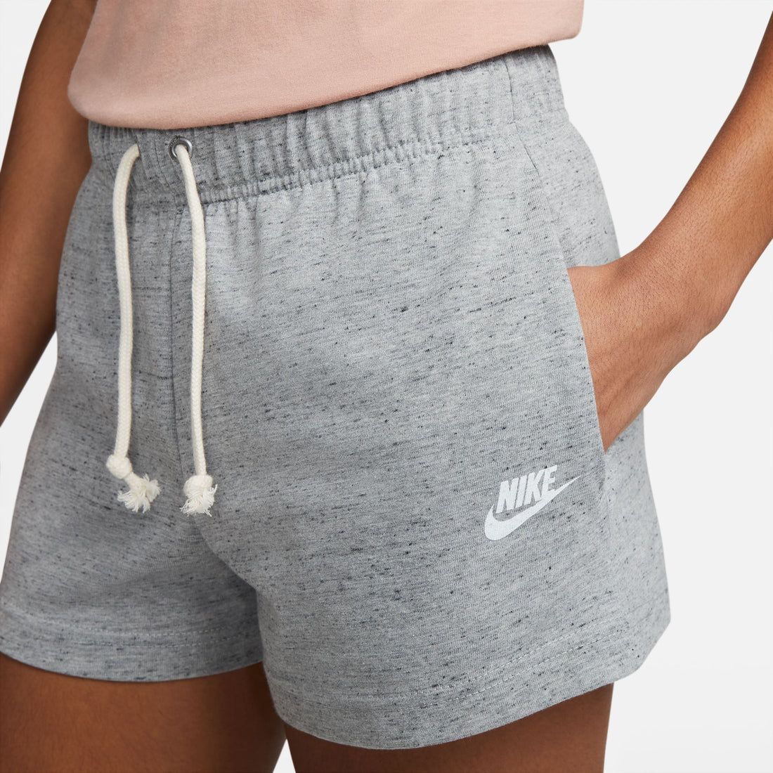 WMNS Nike Sportswear Vintage Gym Shorts (Dk Heather/White)