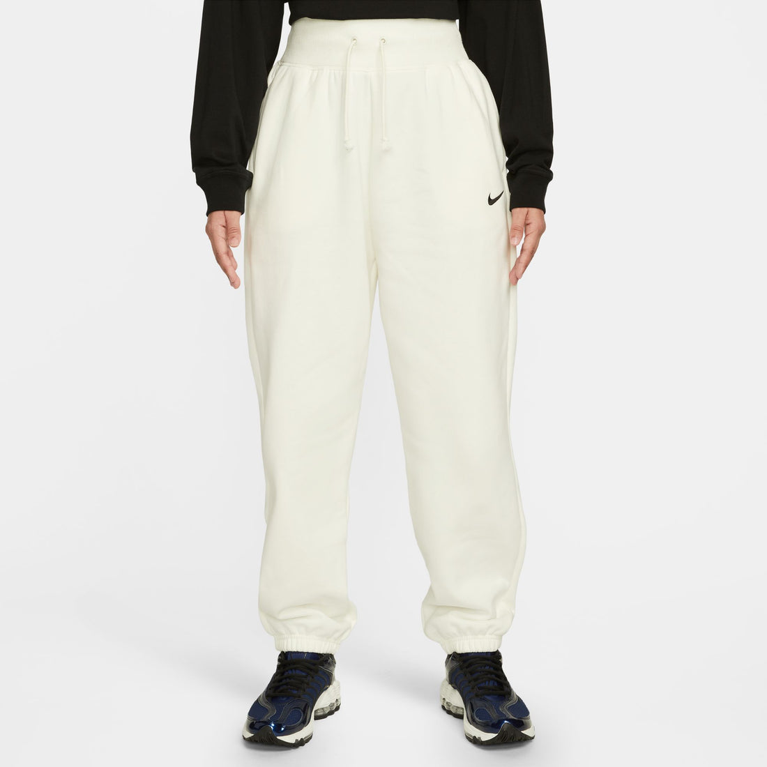 WMNS Nike Sportswear Phoenix Fleece High-Waisted Oversized Sweatpants (Sail/Black)