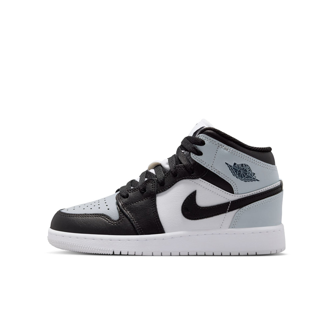 Air Jordan 1 Mid GS (Black/Black/Aura/Squadron Blue)