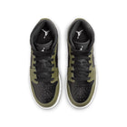 Air Jordan 1 Mid GS (Black/White/Medium Olive)