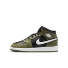 Air Jordan 1 Mid GS (Black/White/Medium Olive)