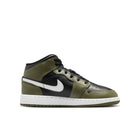 Air Jordan 1 Mid GS (Black/White/Medium Olive)