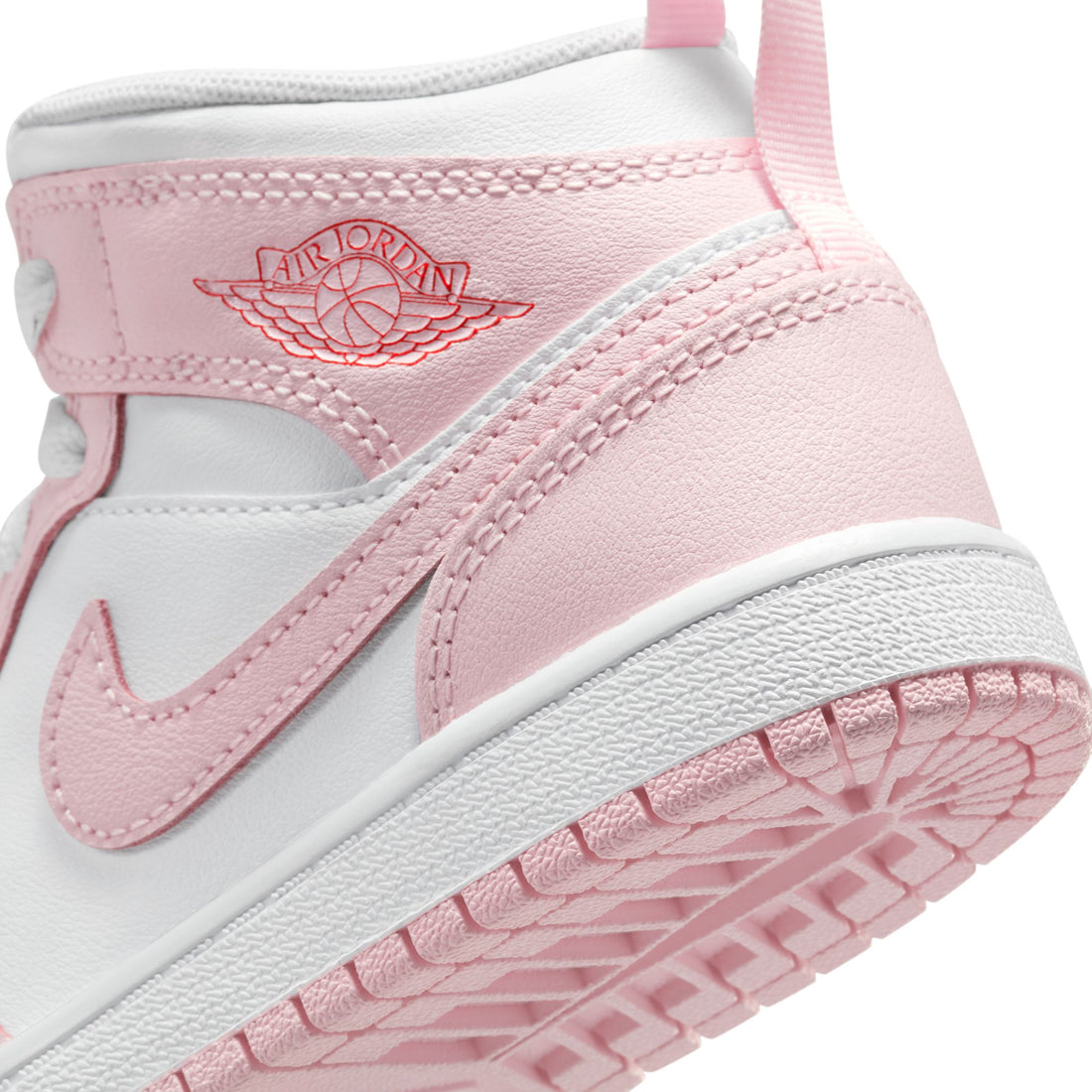 Jordan 1 Mid GS (Pink Foam/White/Fire Red)