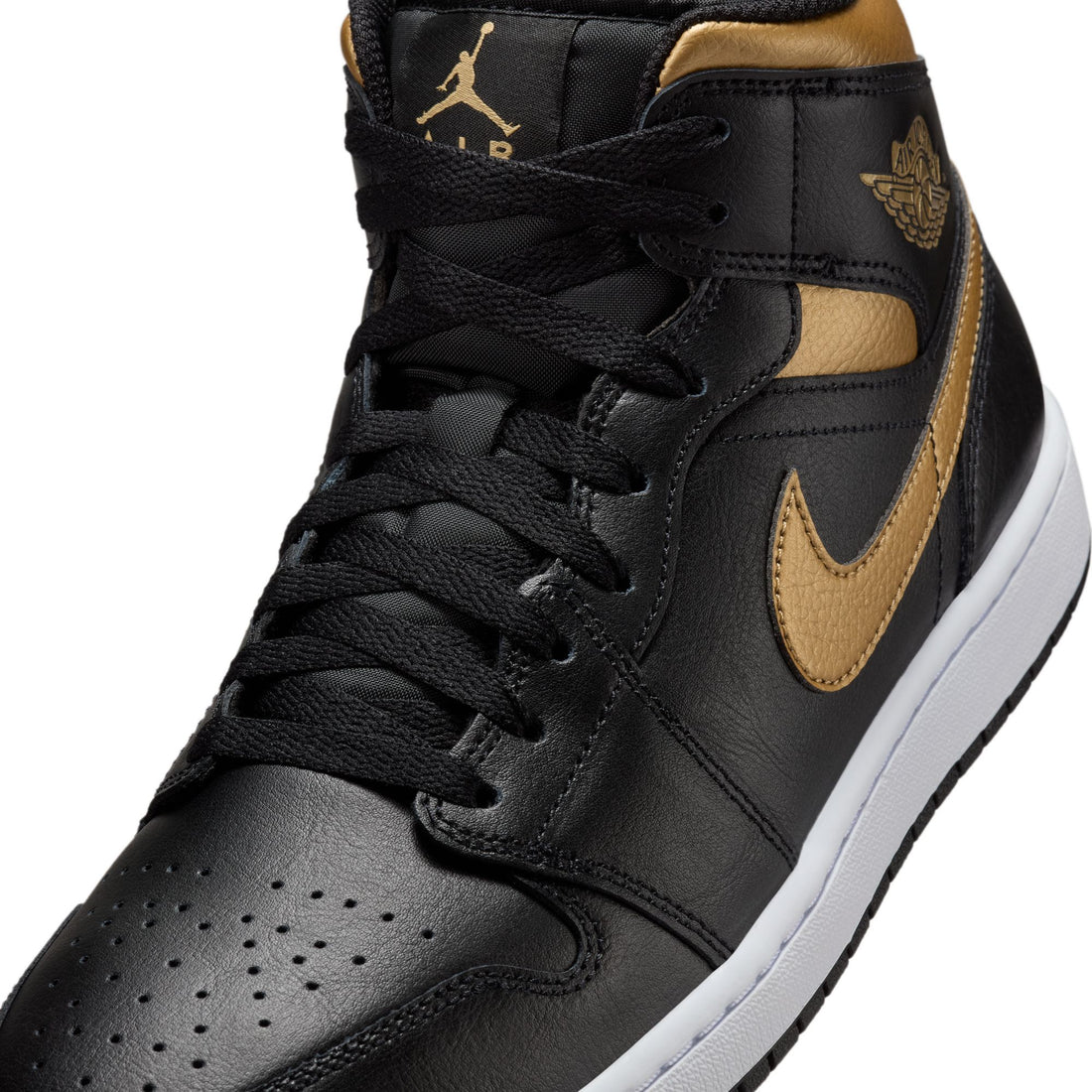 Air Jordan 1 Mid (Black/Metallic Gold/White)