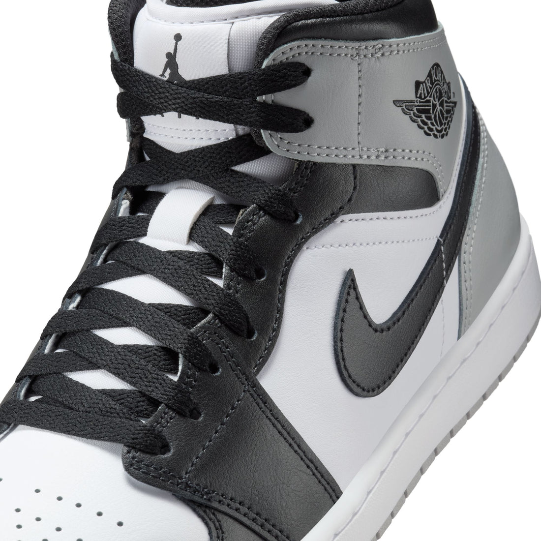 Air Jordan 1 Mid (White/Black/LT Smoke Grey)