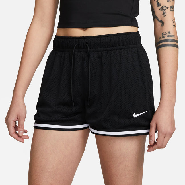 Women's Mesh Mid-Rise Shorts (Black/White)