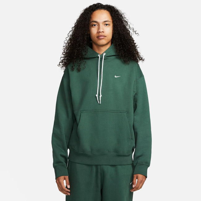 Nike Solo Swoosh Fleece Pullover Hoodie (Fir/White)