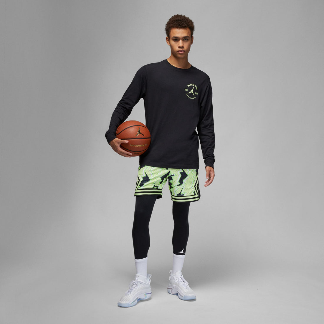 Nike Men's Jordan AJ 3/4 Compression Training Tights Grey Black
