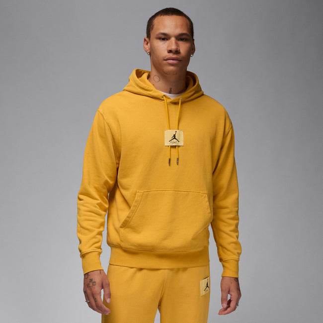 Air Jordan Essentials Statement Fleece Washed Pullover Hoodie (Yellow Ochre)