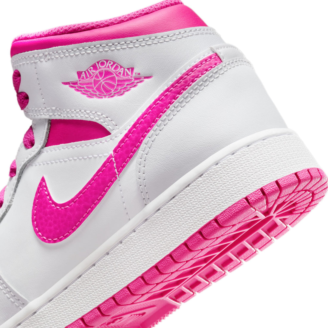 Air Jordan 1 Mid GS (Iris Whisper/Fire Pink/White)