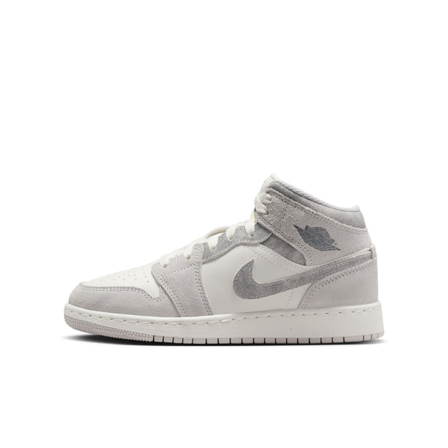 Air Jordan 1 Mid SE GS (Neutral Grey/Smoke Grey/Sail)