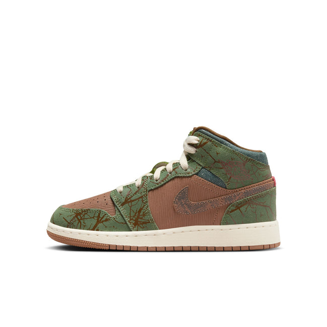 Air Jordan 1 Mid SS GS (Archaeo Brown/Light Olive)