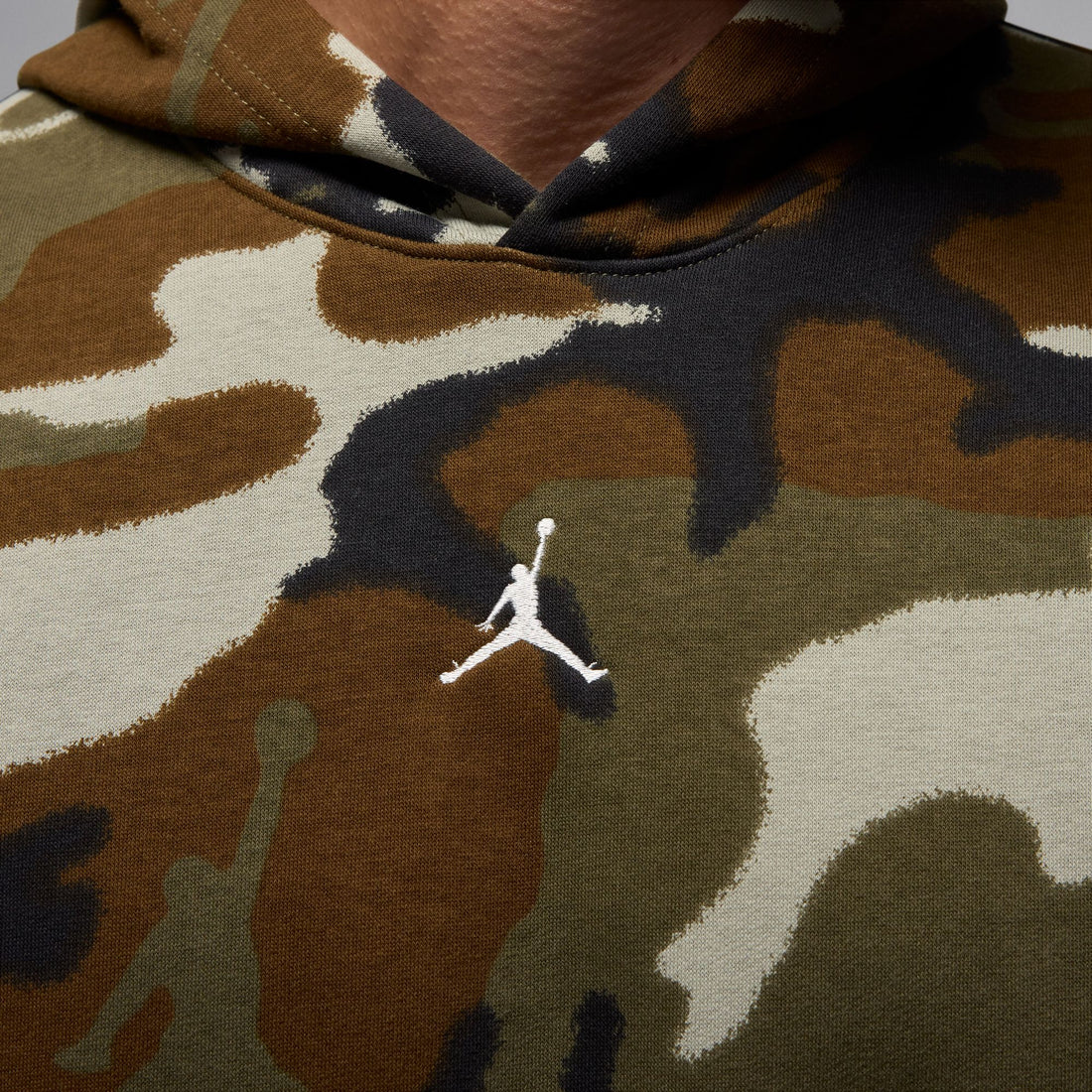 Air Jordan MVP Camo Pullover Hoodie (Light Olive/Sail/Sail)