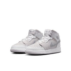 Air Jordan 1 Mid SE BG (Summit White/Metallic Silver)