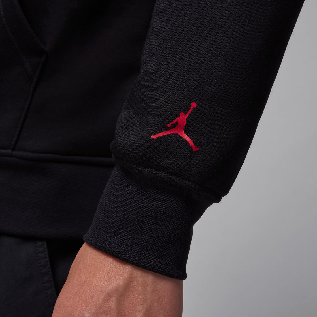 Jordan Jumpman "Chimney" Men's Fleece Pullover Hoodie (Black/Gym Red)