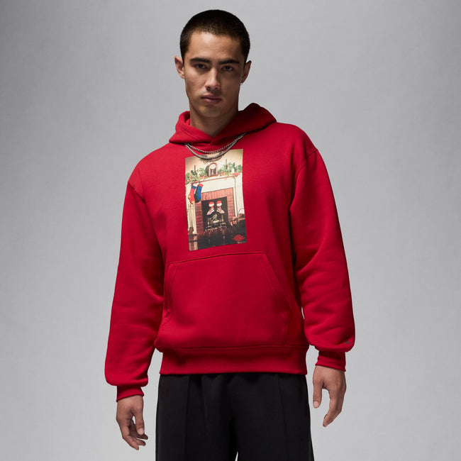 Air Jordan Jumpman Chimney Fleece Pullover Hoodie (Gym Red/Black)