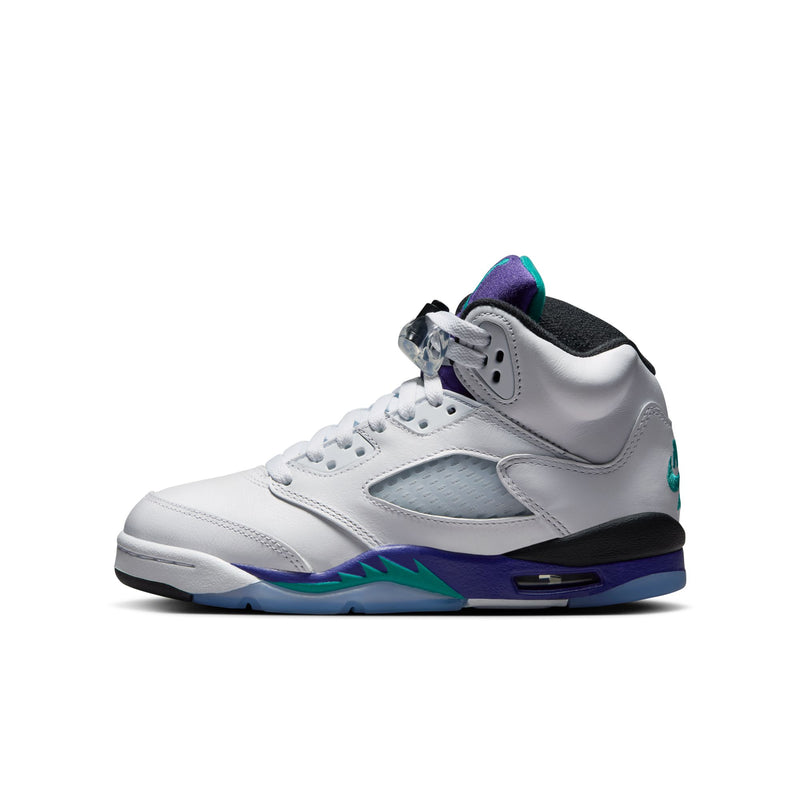 Air Jordan 5 Retro GS (White/New Emerald/Grape Ice)