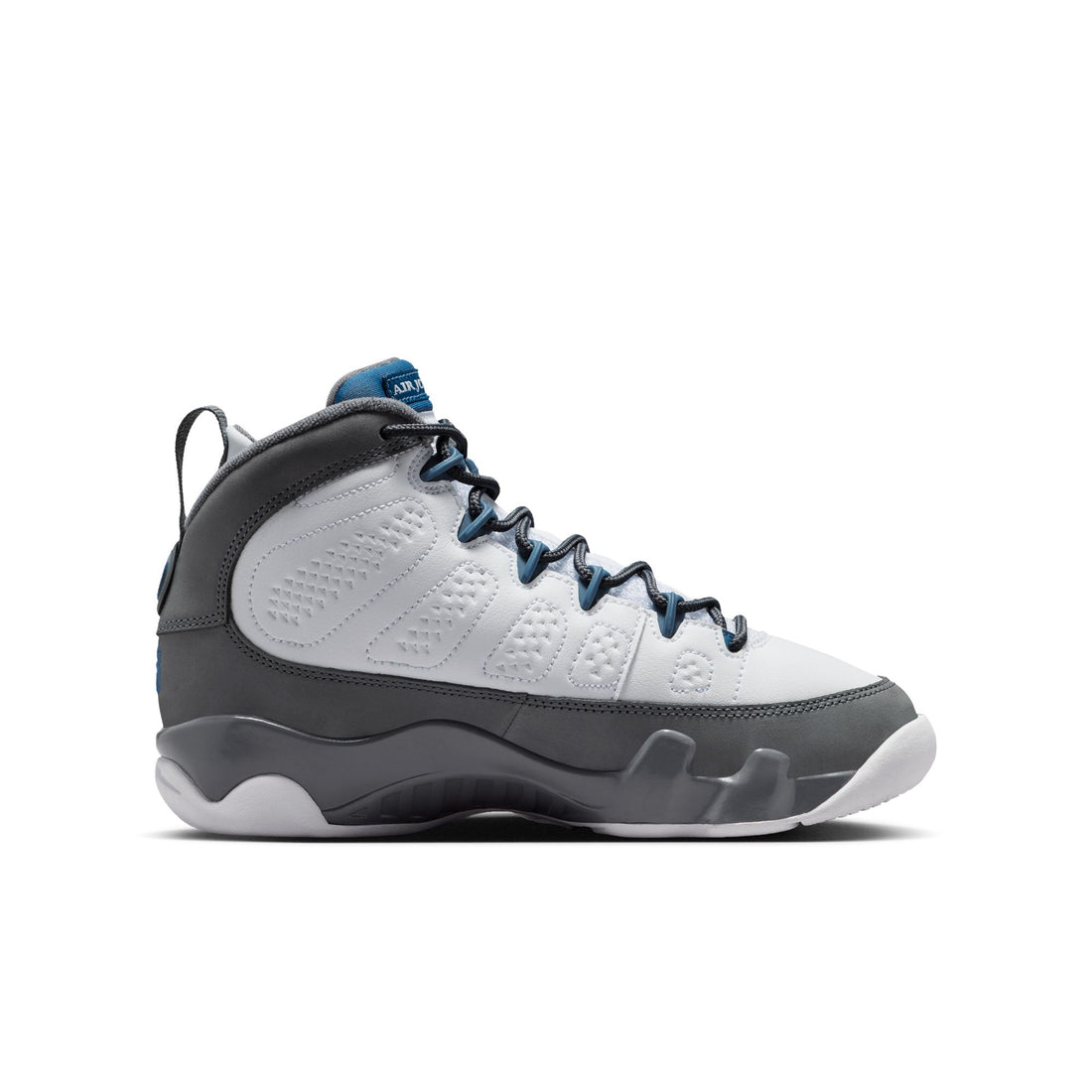 Air Jordan 9 Retro GS (White/French Blue/Flint Grey)