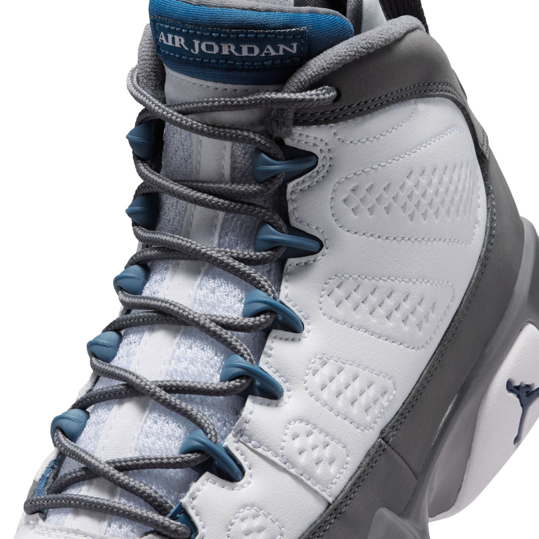 Air Jordan 9 Retro (White/French Blue/Flint Grey)