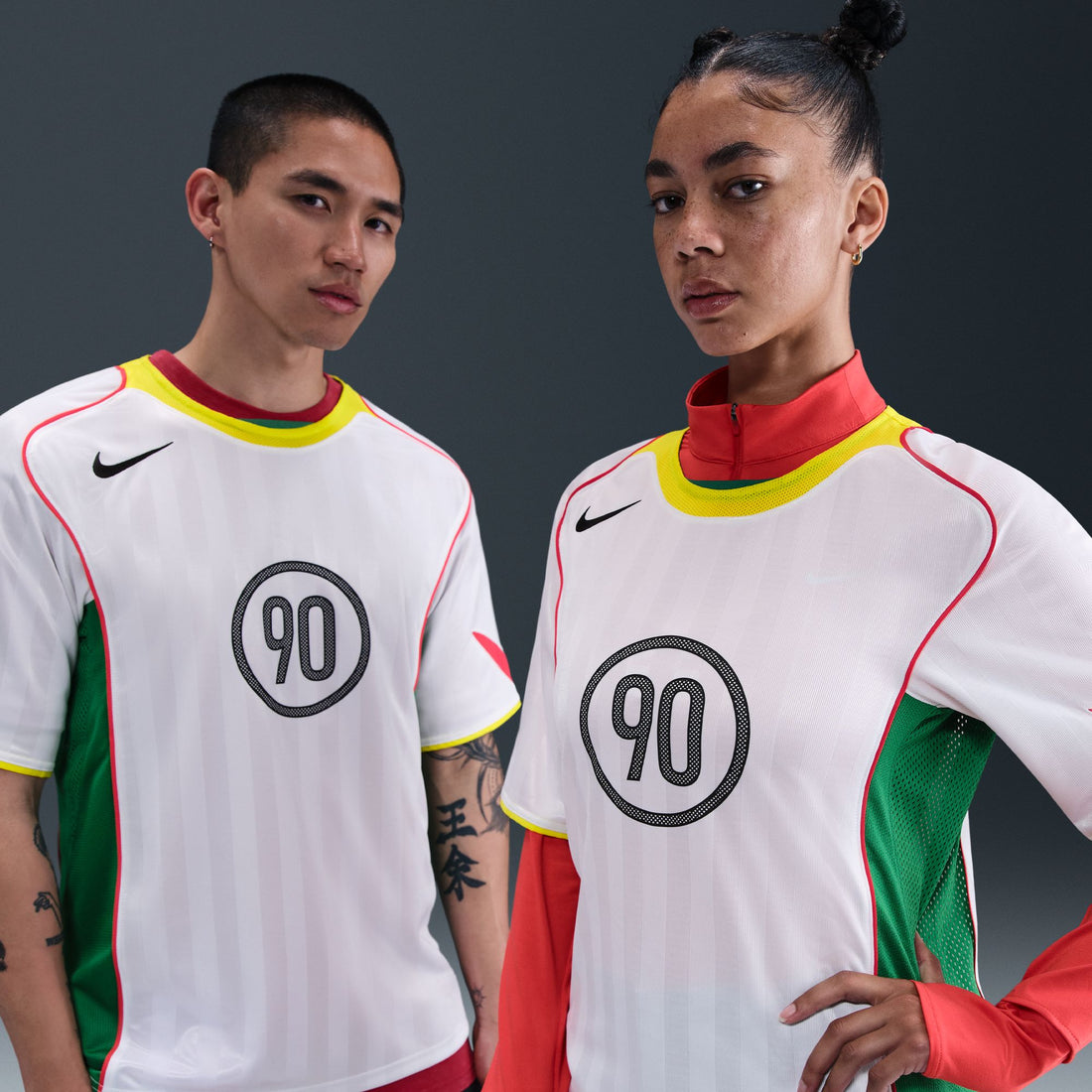Nike Total 90 Dri-FIT Soccer Jersey (White/Yellow/Green/Red)