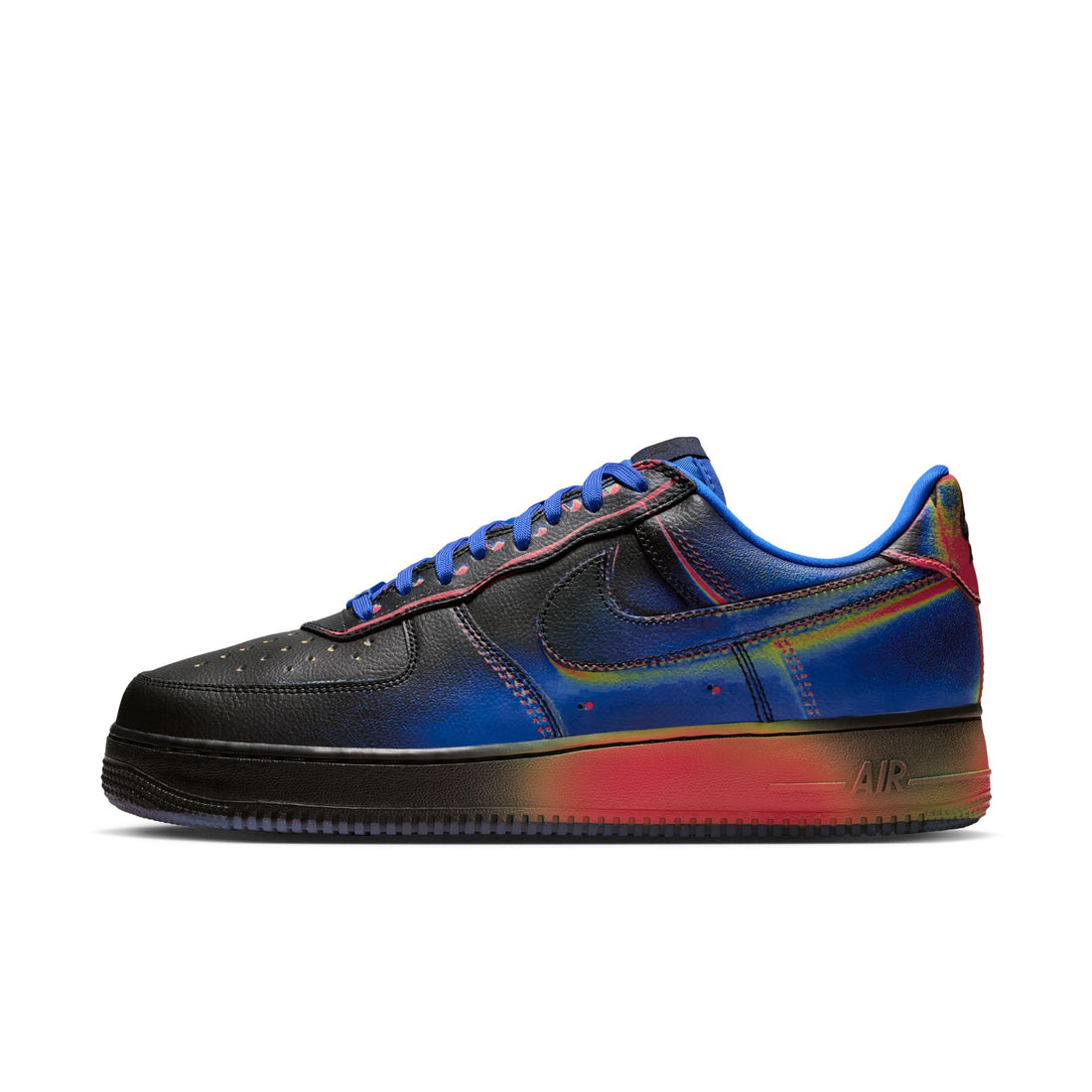 Nike Air Force 1 Low Retro (BLACK/RACER BLUE-VOLT ICE-BRIGHT CRIMSON)