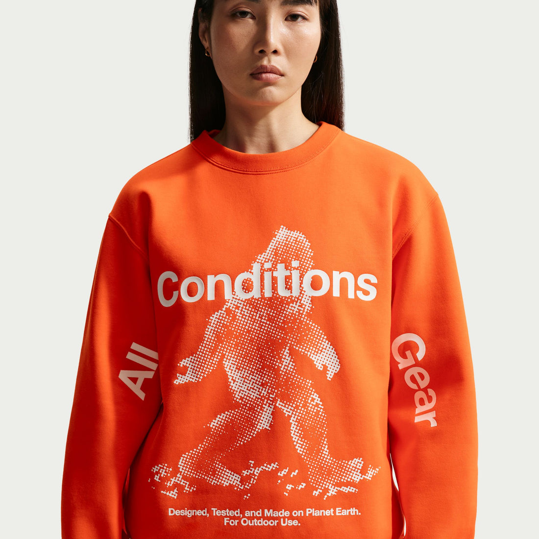 Nike ACG "Tuff Fleece" Therma-FIT Pullover Crew-Neck Sweatshirt (Orange)