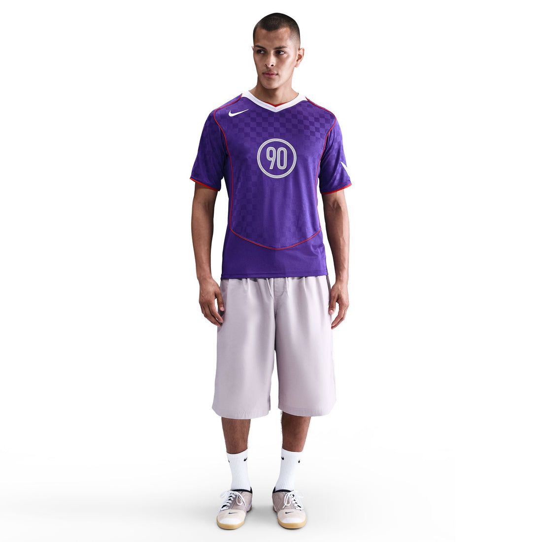 Nike Total 90 Dri-FIT Short Sleeve Soccer Top (Purple/White/Red)