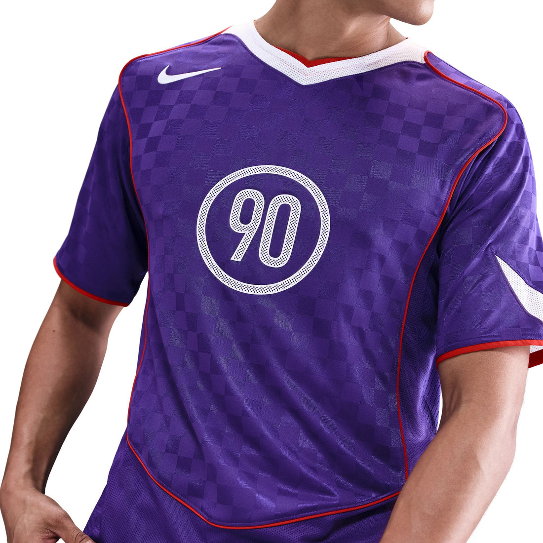 Nike Total 90 Dri-FIT Short Sleeve Soccer Top (Purple/White/Red)