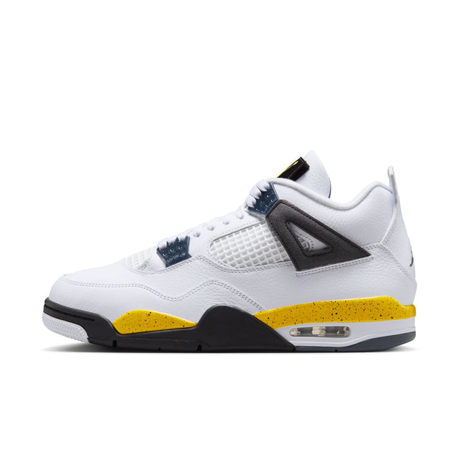 Air Jordan 4 Retro (White/Tour Yellow/Dark Blue Grey/Black)