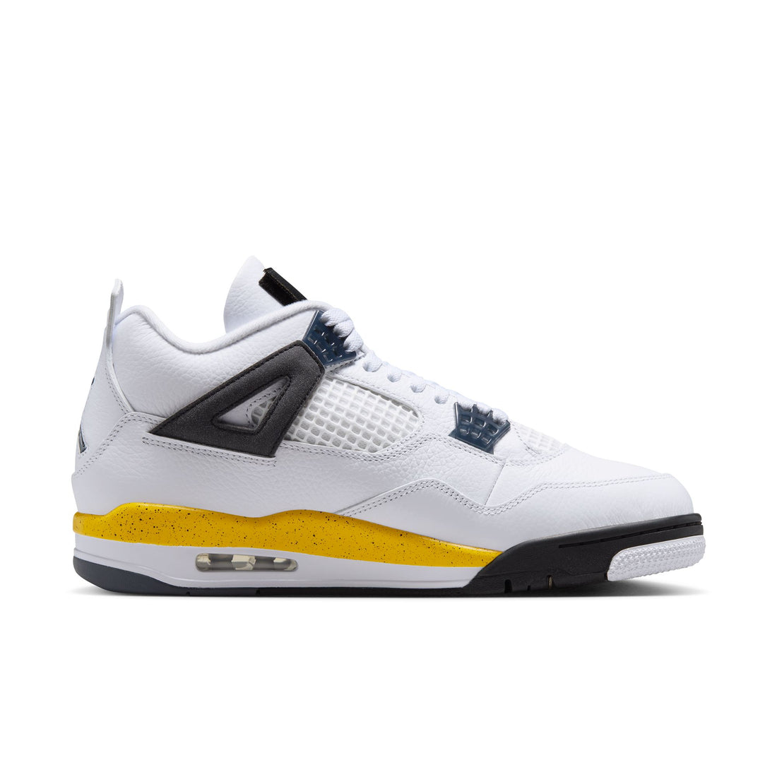 Air Jordan 4 Retro (White/Tour Yellow/Dark Blue Grey/Black)