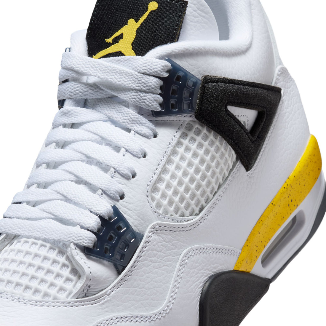 Air Jordan 4 Retro (White/Tour Yellow/Dark Blue Grey/Black)