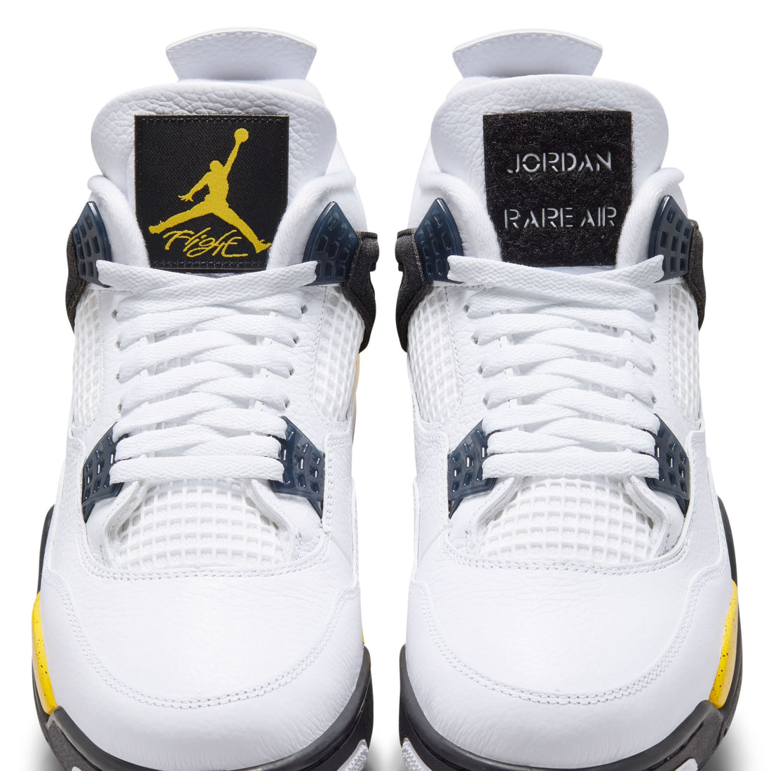 Air Jordan 4 Retro (White/Tour Yellow/Dark Blue Grey/Black)