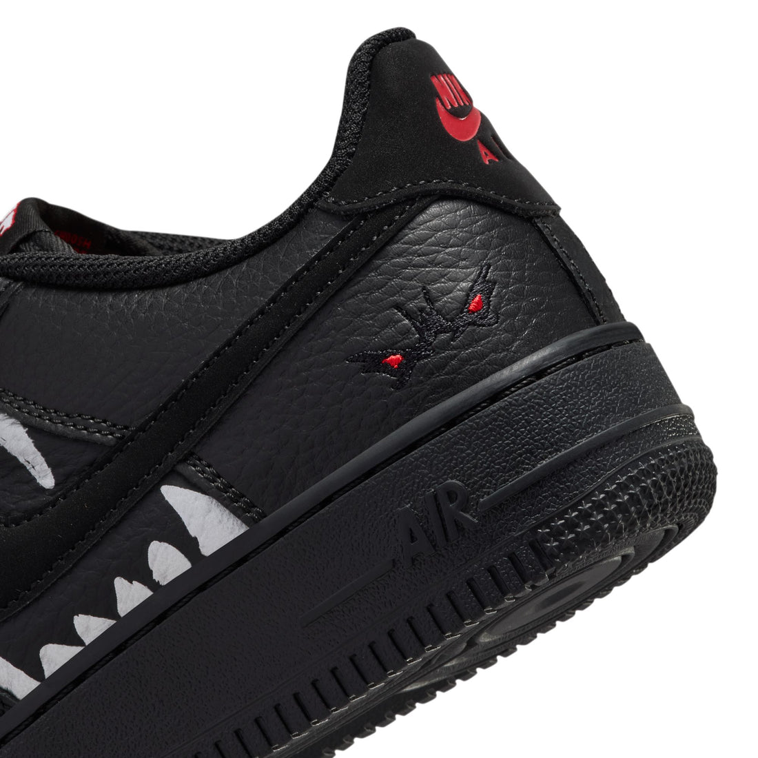 Nike Air Force 1 LV8 (BLACK/BLACK-UNIVERSITY RED)