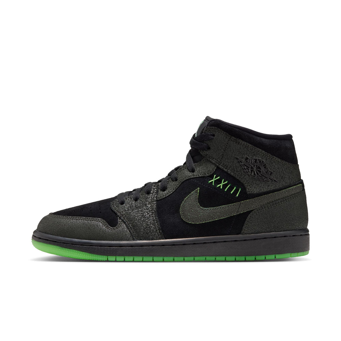 Air Jordan 1 Mid SE (Black/Black/Sequoia)