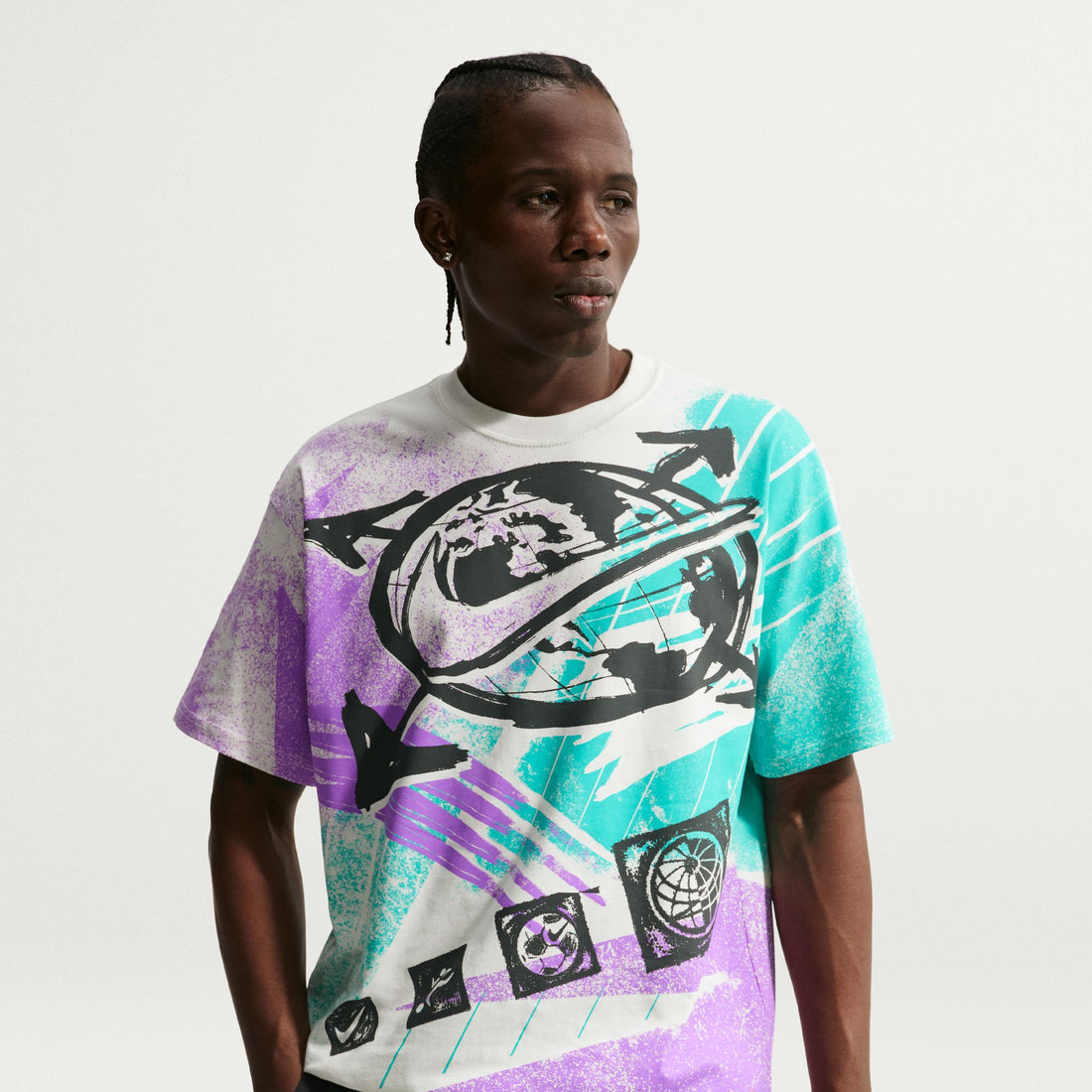 Nike "Worldwide" Sportswear T-Shirt (White/Teal/Purple)