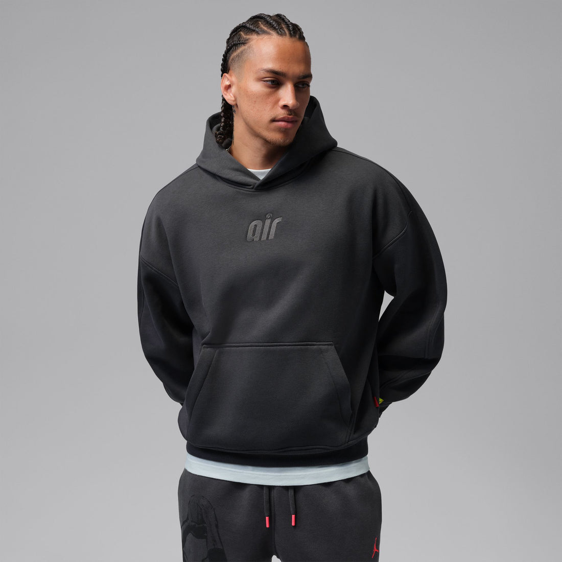 Air Jordan Oversized Brooklyn Fleece Pullover Hoodie (Anthracite)