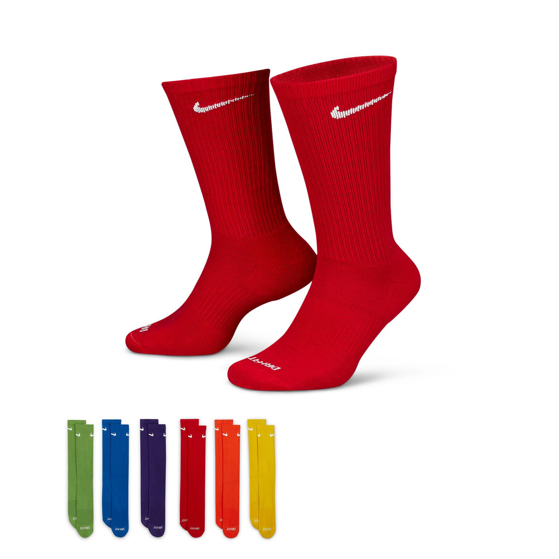 Nike Everyday Plus Cushioned Training Crew Socks 6 Pairs (Multi-Color)