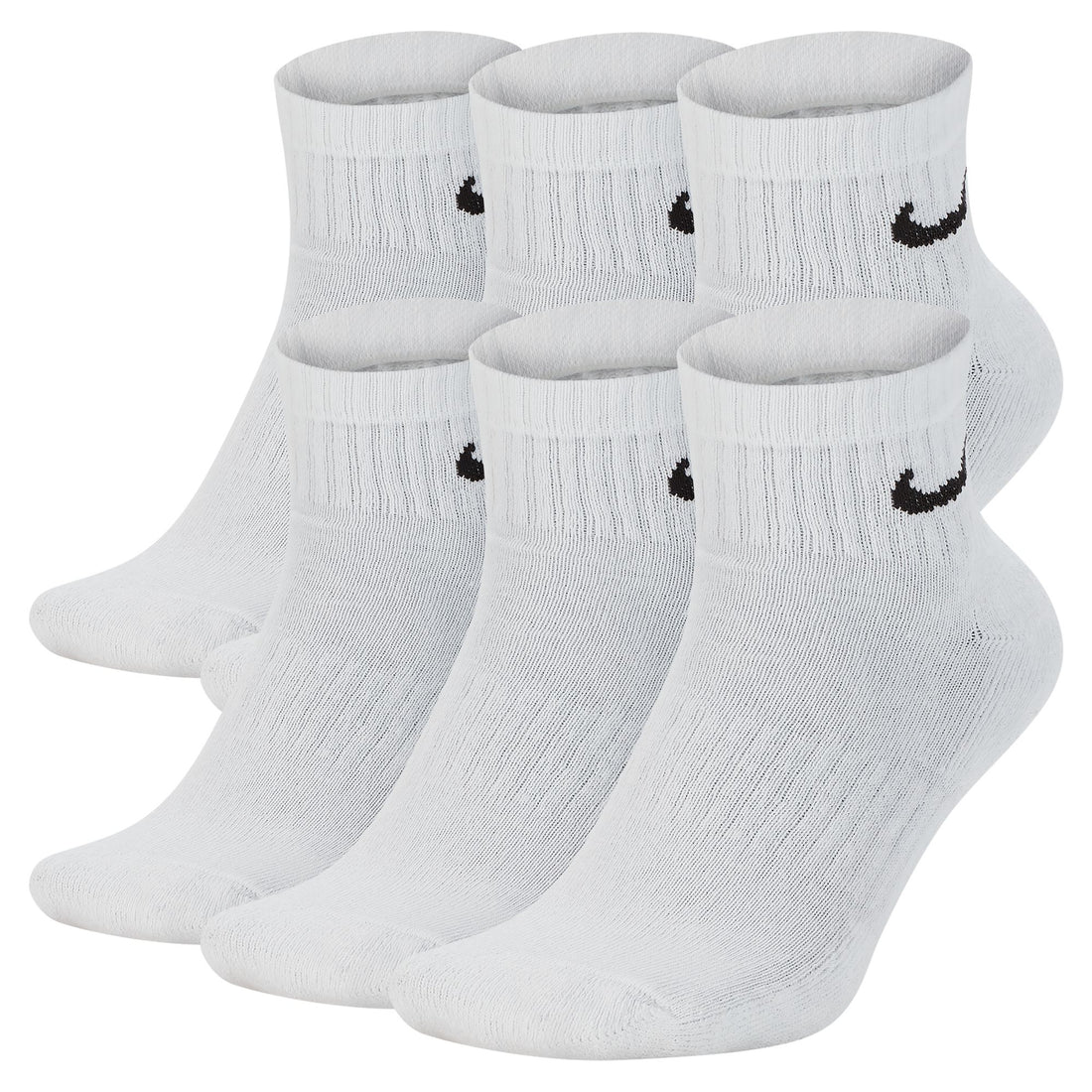 Nike Everyday Cushioned Training Ankle Socks 6 Pairs (White)