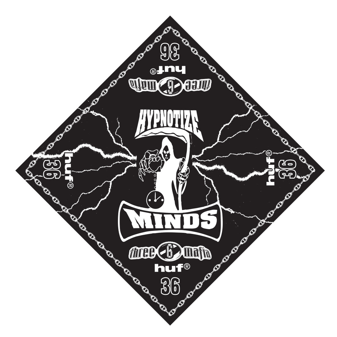 HUF x Three 6 Mafia Hypnotize Minds Bandana - Black