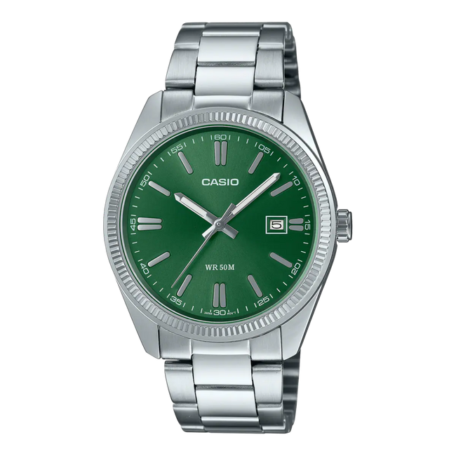 Casio Watch (Silver/Emerald)
